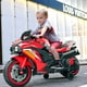 thumbnail image 2 of Motocicleta eléctrica para niños de 12 V, coche con luces LED, color rojo, 2 of 6