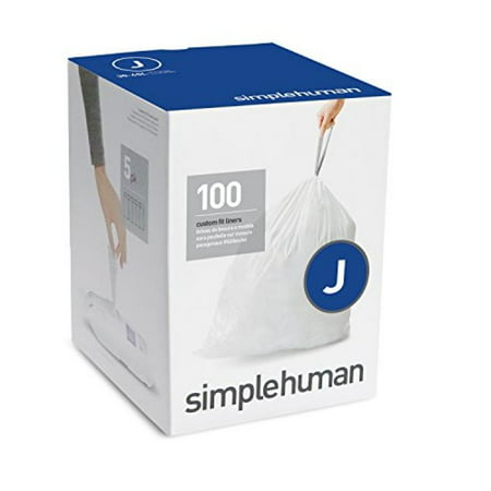 Simplehuman Code J Custom Fit Liners, 30-45 Liter / 8-12 Gallon, 100 ...
