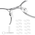 thumbnail image 2 of 10 Pairs Teardrop Screw-in Nose Pads, Air Bag Cushion Glasses Pads, Silicone Anti-Slip Nose Pads for Eyeglass,Clear, 2 of 8