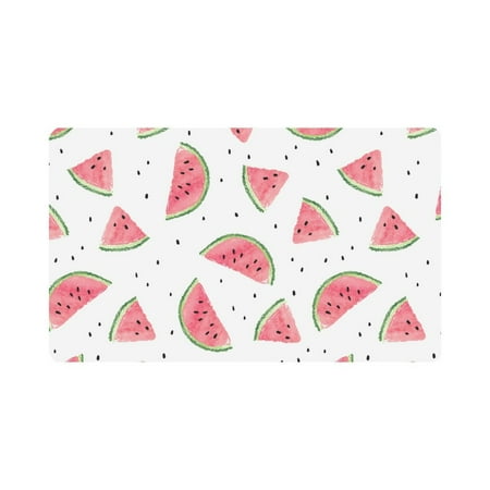 Watermelon Slice Rug MKHERT Watercolor Watermelon Slices Funny Fruit Doormat Rug Home Decor Floor Mat Bath Mat 30x18 inch ()