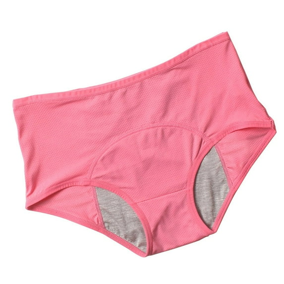 Xmarks Menstrual Period Underwear for Women Mid Waist Postpartum Ladies Panties Briefs Girls Pink 2XL