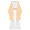 thumbnail image 6 of iixpin Women's Roman Lady Greek Queen Costume V Neck Sleeveless Ancient Roman Robe Toga Dress Champagne 4XL, 6 of 7