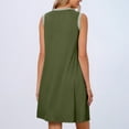 thumbnail image 4 of bnaln Womens Summer T Shirt Dress Casual Sleeveless Mini Sundress Summer Spring Crewneck Tank Loose Beach Short Dresses Solid Color Plain Flowy Swing A Line Beach Travel Mini Dress, 4 of 8