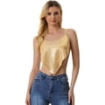 thumbnail image 1 of Chaleco de lentejuelas Allegra K sin espalda para fiesta Color Oro Talla XL, 1 of 5