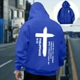 thumbnail image 2 of YOIAVAIOY Christian Cross Hoodies For Men Long Sleeve Casual Pullover Trendy Fall Winter Sweatshirt With Pocket Blue XXL, 2 of 8