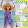 thumbnail image 5 of SEANATIVE One Piece Bathing Suit for Girls Mesh Cover-up Skirt Cutout One Shoulder Beach Swimsuits with Adjustable Strap, Size 7-8 Years Old, Violet Tie-dye, 5 of 7