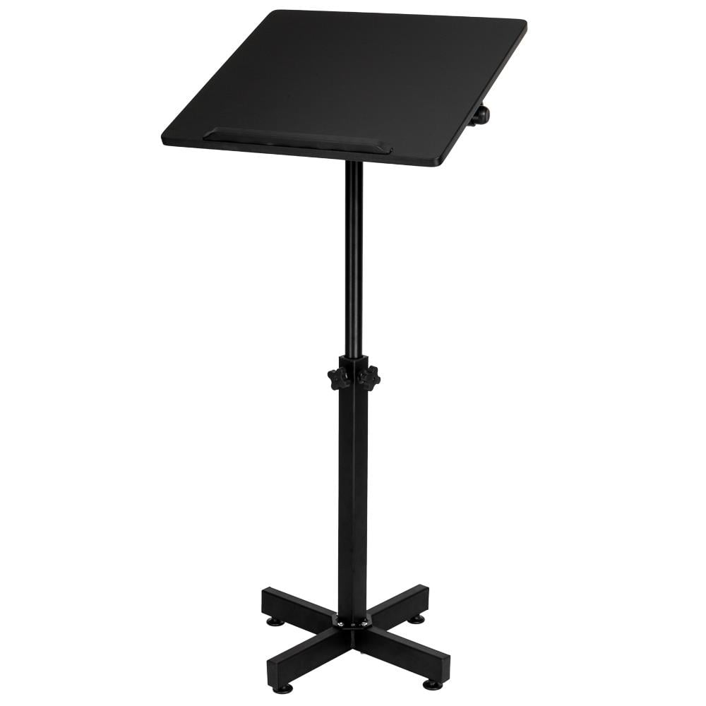 Renewed Yaheetech Height Adjustable Lectern Stand Portable Presentation Podium Church Lecture Stand Black 