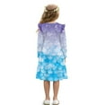 thumbnail image 2 of FKELYI Girls Crew Neck Dress A-Line Tiered Swing Dress Purple Snowflake Blue Fish Scale Print Ruffle Long Sleeve Fall Sundress Midi Playwear for Party Birthday, 5-6 Y, 2 of 6