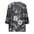 thumbnail image 5 of Favoffer Women's Floral Print Button Down Shirts V Neck 3/4 Sleeve Loose Fit Casual Tops Lightweight Blouses for Office Work Vacation Daily, 5 of 5