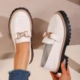 thumbnail image 3 of Women Chunky Heel Loafers Anti-Slip Lug Sole Platform Casual Work Business Dress Shoes, 3 of 6