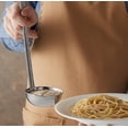 thumbnail image 3 of Soro Essentials- 4 oz. One-Piece Stainless Steel Ladle with Hooked Handle- Ladle with Long Handle Serving Scoops Heavy-Duty Ladles Portioning Stirring Serving Soups Chili Stew Home Restaurants, 3 of 5