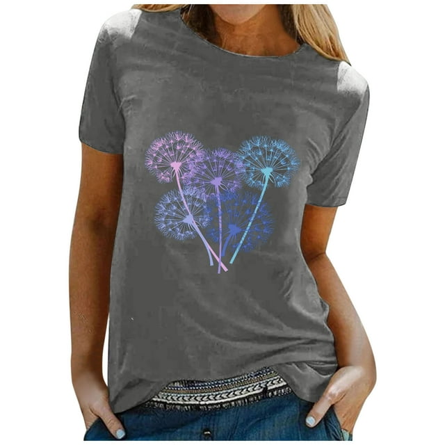 Gibobby Camisetas de verano para mujer Mujeres Tunic Travel(Gris oscuro,XL)