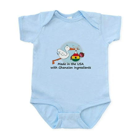 

CafePress - Stork Baby Ghana USA Infant Bodysuit - Baby Light Bodysuit Size Newborn - 24 Months