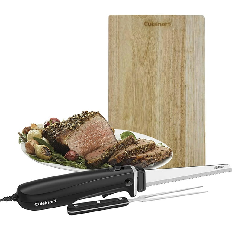 Cuisinart CEK-41 AC Electric Knife with Bamboo Cutting Board Bundle with  Cuisinart Advantage 12-Piece Gray Knife Set with Blade Guards 