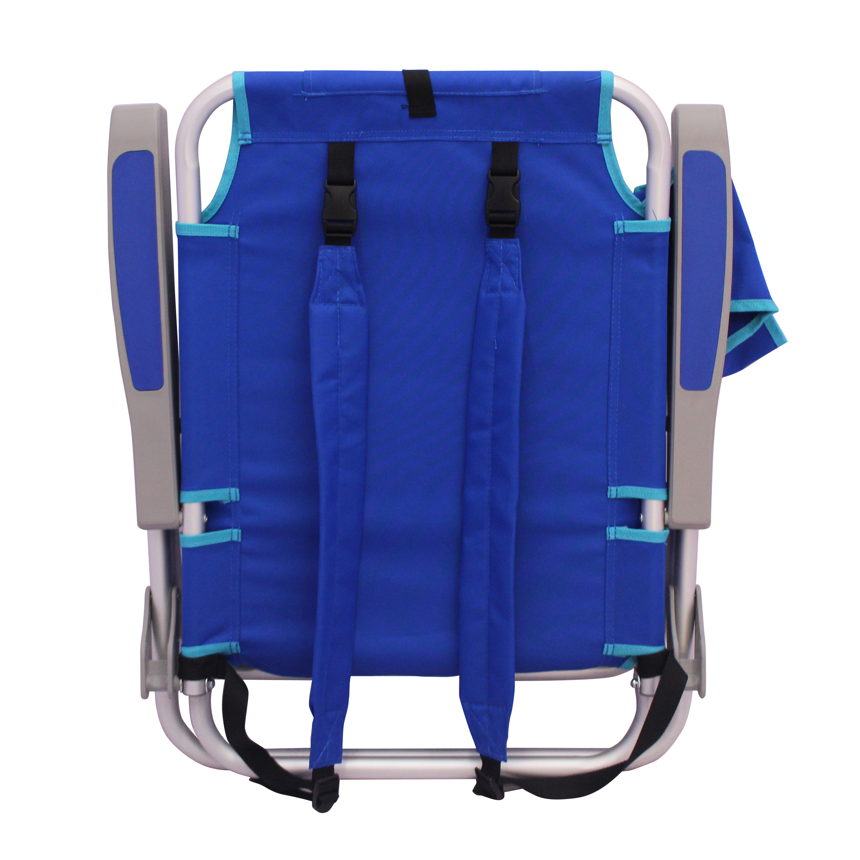 2-Pack Mainstays Reclining Beach & Event Backpack Chair with Cooler Bag Blue - image 3 of 12