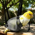 thumbnail image 5 of Portable Bird Carrier Bag,Comfortable Fit Parrot Travel Pouch with Adjustable Neck Opening,Breathable Mesh Anti-Escape Carrier for Birds,Conures,Lovebirds,Cockatiels,Budgies (Small), 5 of 9