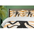thumbnail image 4 of Ambesonne Retro Duvet Cover Sets, Cat Woman in Costume Rays, 2-Queen, Orange Grey, 4 of 7