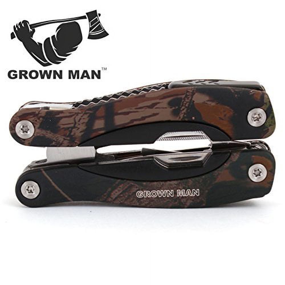 Grown Man™ Survivor Multi Tool - Camouflage - Includes Pliers, Knife, Saw, and more - Best Multitool for Hunting & Camping - Survival Gear - Tactical Gear - image 4 of 5