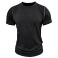 thumbnail image 1 of pstuiky Mangas cortas para hombre, Camisas casuales de moda para hombre, cuello redondo liso, tipo pulóver, cortas camisas casuales para hombre xxl, 1 of 4
