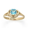14kt Gold Heart-Shaped Blue Topaz Ring