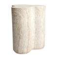thumbnail image 4 of Clover Travertine Stone Finish Italian Design MgO Side Accent Table, 4 of 11