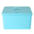 thumbnail image 3 of Home Basics Vintage Tin Bread Box, Argyle Pattern, Turquoise, 13.25x8.5x10 Inches, 3 of 5