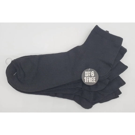 Men's 7 Pairs Black Quarter Socks: Moisture-Wicking Comfor by Everlast