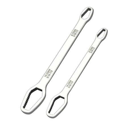 

2pcs Hand Tools Screw Nuts Key 8mm/22mm Self Tightening Steel Double End Wrench