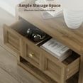 thumbnail image 5 of SICOTAS 26" W Farmhouse Nightstands Set of 2, Big nightstands with Drawer & Open Shelves, Large Bedside Table, End table for Bedroom, Living Room, Brown, 5 of 12