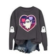 thumbnail image 2 of Womens Halloween Sweatshirts Crewneck Printed Shirts Fall Winter Long Sleeve Sweaters Casual Blouses Loose Fitting Sweatshirt Pullover Top Halloween Costumes, 2 of 8