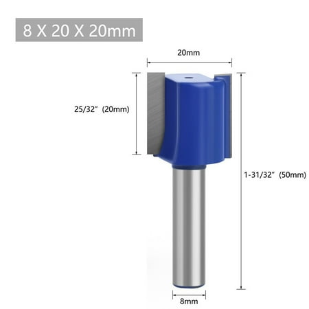 

8mm Shank Straight Router Bit Double Flute Wood Milling Cutter for Woodwork Tool