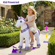 PonyCycle Kid-Powered Ride-On Unicorn Toy, No Battery, Hand Brake, Ages 4–7, Purple, E413