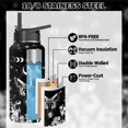 thumbnail image 2 of 32oz Goth Water Bottle - Double Wall Vacuum Insulated Stainless Steel Tumbler with Leakproof Flip Straw & Handle, Gothic Aesthetic Travel Mug for Hot/Cold Drinks - Gift for Goth Lovers, 2 of 6