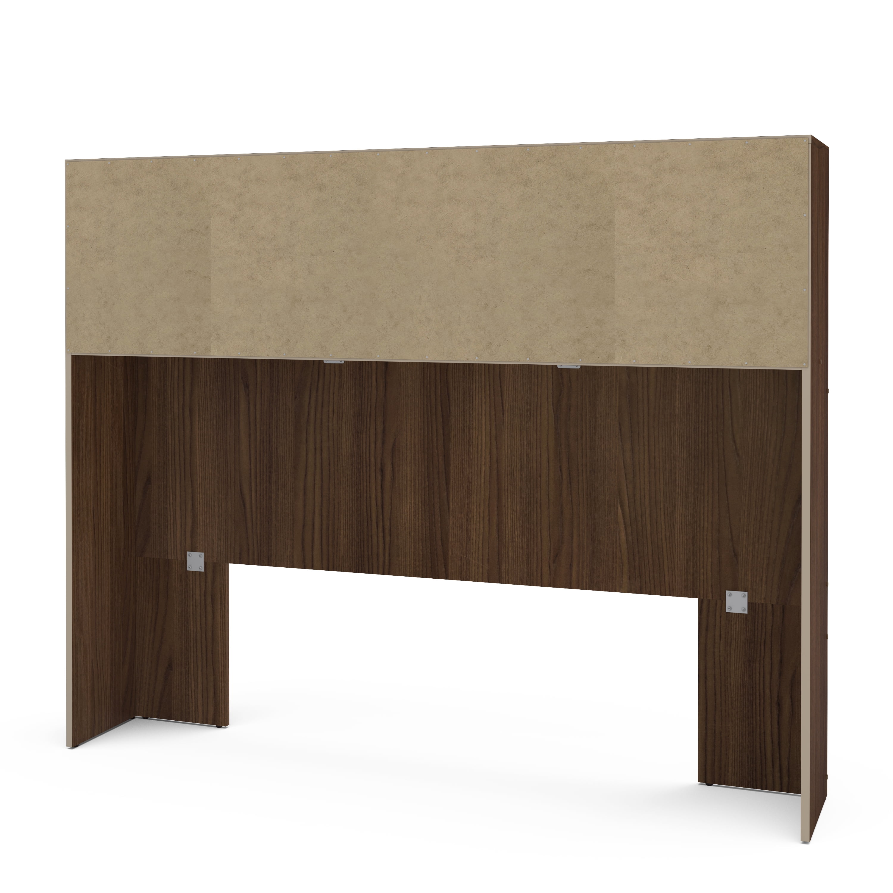 Polifurniture Victoria Full Size Wood Storage Headboard, Walnut