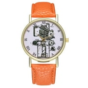 Tersalle Cartoon Crab PU Leather Strap Watch Fashion Simple Quartz Wristwatch T165-A (Black)