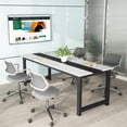 thumbnail image 3 of Tribesigns 70.8”Executive Desk, Large Office Computer Desk with Thicken Frame, Modern Simple Workstation Business Furniture for Home Office, White/Black, 3 of 7