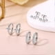 thumbnail image 4 of 3 Pairs Sterling Silver Earrings Set for Women Hypoallergenic Dainty 14K Gold Plated Studs Cartilage Earrings Trendy Cute Earring Stacks for Multiple, 4 of 5