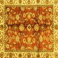 thumbnail image 1 of Ahgly Company Machine Washable Indoor Square Abstract Yellow Modern Area Rugs, 7' Square, 1 of 4
