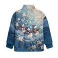 thumbnail image 6 of Xoenoiee Christmas Snowman Flower Print Plus Size Sweatshirts for Girls Kids Xmas Half Zip Pullover Long Sleeve Oversized Drop Shoulder Y2K Clothes, Size 7-8 Years, 6 of 7