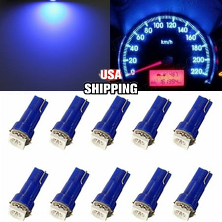 10pc Super Blue T5 5050 SMD Car Dashboard Gauge Speedometer Light 74 73 (Best Car Speedometer App)