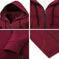 thumbnail image 3 of CNKOO Men Hoodie  Long Sleeve Hooded Solid Fall Zip-up Sweatshirt Jacket for Cual Daily, 3 of 4