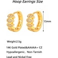 thumbnail image 5 of Gold Statement Drop Earrings for Women Heart Cross Butterfly Ellipse Hoop Earrings Small Thick Oval Open Huggies Earrings Wedding Minimalist Aesthetic Jewelry Gift, 5 of 7