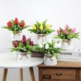 thumbnail image 5 of Indoor Desktop Decor for Lively Charm Small Ceramic Vase with Artificial Potted Flowers, 5 of 5