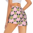 thumbnail image 4 of Picia Panda Avocado Pattern Women's 2 in 1 Athletic Running Shorts High Waisted Workout Casual Gym Sweat Shorts with Comfy Liner Zipper Pockets-Small, 4 of 9