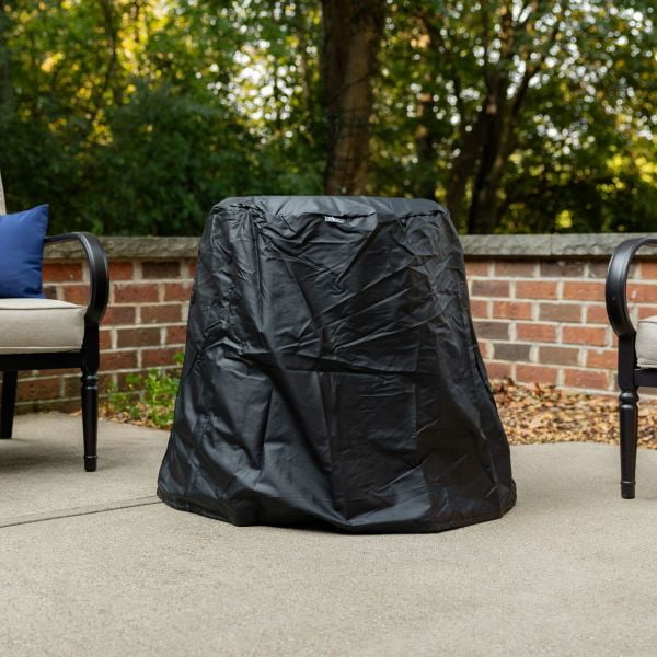 TIKI Brand Propane Fire Pit Cover, Use With Propane Fire Pit Base, Weatherproof, 33" x 33" x 27.5", Black