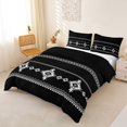 thumbnail image 2 of Erosebridal Bohemian Aztec Queen Duvet Cover Set,Boho Tribal Exotic Style Bedding For Men Women,Black White 3-Piece,No Comforter,Reversible, 2 of 6