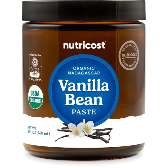 Nutricost Organic Madagascar Vanilla Bean Paste (8 oz) - Vanilla Bean Paste for Baking and Cooking, USDA and CCOF Organic, GMO-Free, Gluten-Free