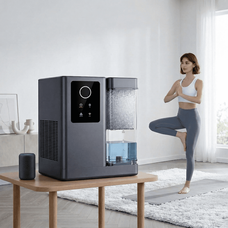 Smart Nugget Ice Maker with App & Voice Control, 40 lbs/24H Pebble Ice Machine, Self-Cleaning, 3L Water Tank, Soft Chewable Ice for Home, Kitchen, and Parties