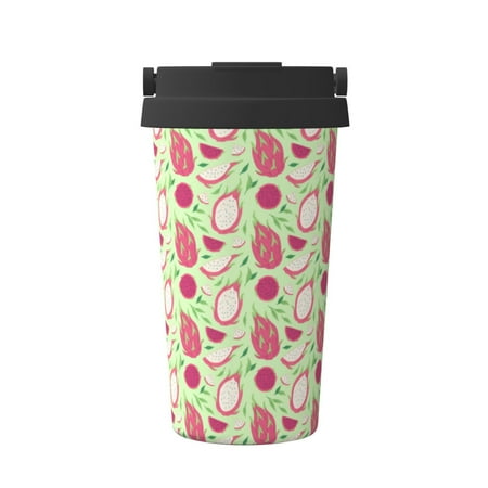 

Uemuo Dragon Fruit 1 Print Carry Insulated Coffee Mug Travel Mug with Hidden Handle Insulated Coffee Flask Leak-proof Travel Mug Insulated Mug for Office
