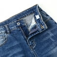 thumbnail image 6 of KIDSCOOL SPACE Kids Bird Shaped Ripped Holes Elastic Band Inside Slim-Fit Jeans,Blue,7-8 Years, 6 of 6
